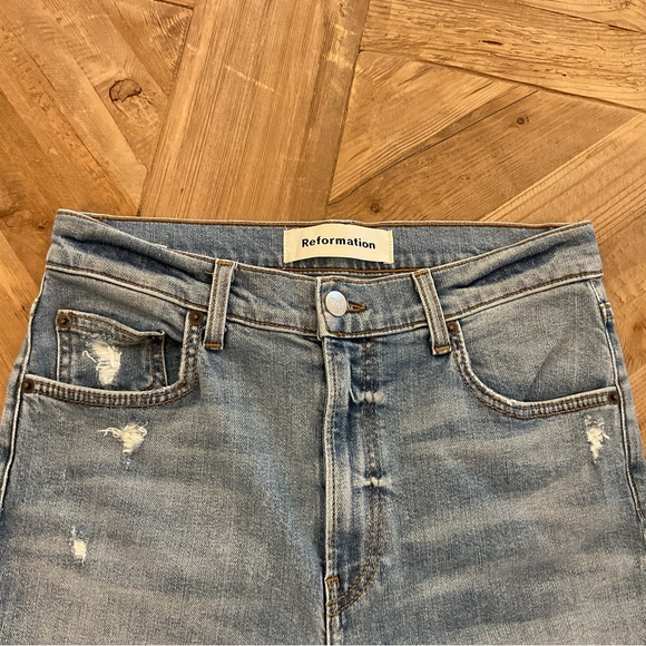 Reformation High & Skinny Distressed Jeans‎ Maui Wash - Picture 2 of 7
